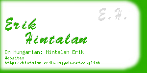 erik hintalan business card